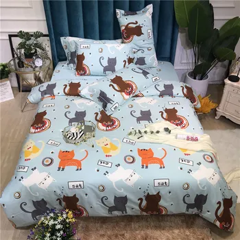 Lovely cartoon cat bedding set teen kids twin queen king cotton home textile blue bed sheet pillow case cute duvet cover sets
Lovely cartoon cat bedding set teen kids twin queen king cotton home textile blue bed sheet pillow case cute duvet cover sets