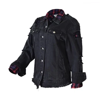 Boyfriend Style Casual Loose Black Vintage Hole Denim Jacket Women Long Sleeve Spring autumn Coat Women's Tops abrigos mujerG249
Boyfriend Style Casual Loose Black Vintage Hole Denim Jacket Women Long Sleeve Spring autumn Coat Women's Tops abrigos mujerG249