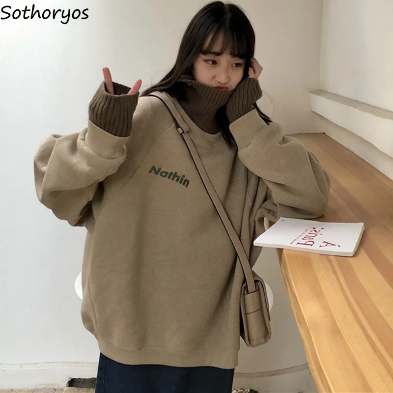 Hoodies Women Retro High Quality Simple Letter Turtleneck All-match Korean Style Womens Etrendy Students Loose Soft Female Chic
Hoodies Women Retro High Quality Simple Letter Turtleneck All-match Korean Style Womens Etrendy Students Loose Soft Female Chic