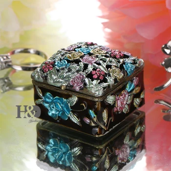 H&D 1.4" Metal Quartet Figurine Flowered Jewelry Trinket Boxes Hinged Ornament,Hand-painted Crystals Keepsake Box Gifts for Lady
H&D 1.4" Metal Quartet Figurine Flowered Jewelry Trinket Boxes Hinged Ornament,Hand-painted Crystals Keepsake Box Gifts for Lady
