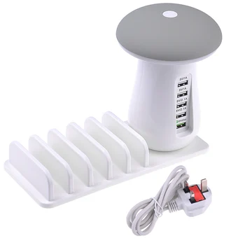 HY White Mushroom LED Lamp 5 Ports Quick Charge 3.0 USB Wall Charger Power Adapter
HY White Mushroom LED Lamp 5 Ports Quick Charge 3.0 USB Wall Charger Power Adapter