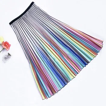 2019 Gradient Color Women Summer A-Line Pleated Skirt High Waist Casual Women Long Skirt Saias Femme Streetwear
2019 Gradient Color Women Summer A-Line Pleated Skirt High Waist Casual Women Long Skirt Saias Femme Streetwear
