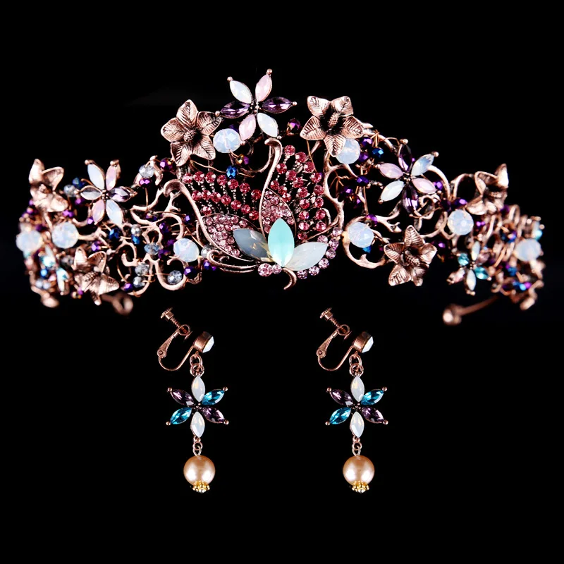 Новые винтажные серьги Стразы в стиле барокко ретро с кристаллами и бабочками