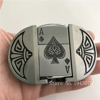Retail Fashion Men's Spades A Playing Card Kerosene Lighter Metal Belt Buckles For 4cm Wide Belt Man Jeans accessories
Retail Fashion Men's Spades A Playing Card Kerosene Lighter Metal Belt Buckles For 4cm Wide Belt Man Jeans accessories