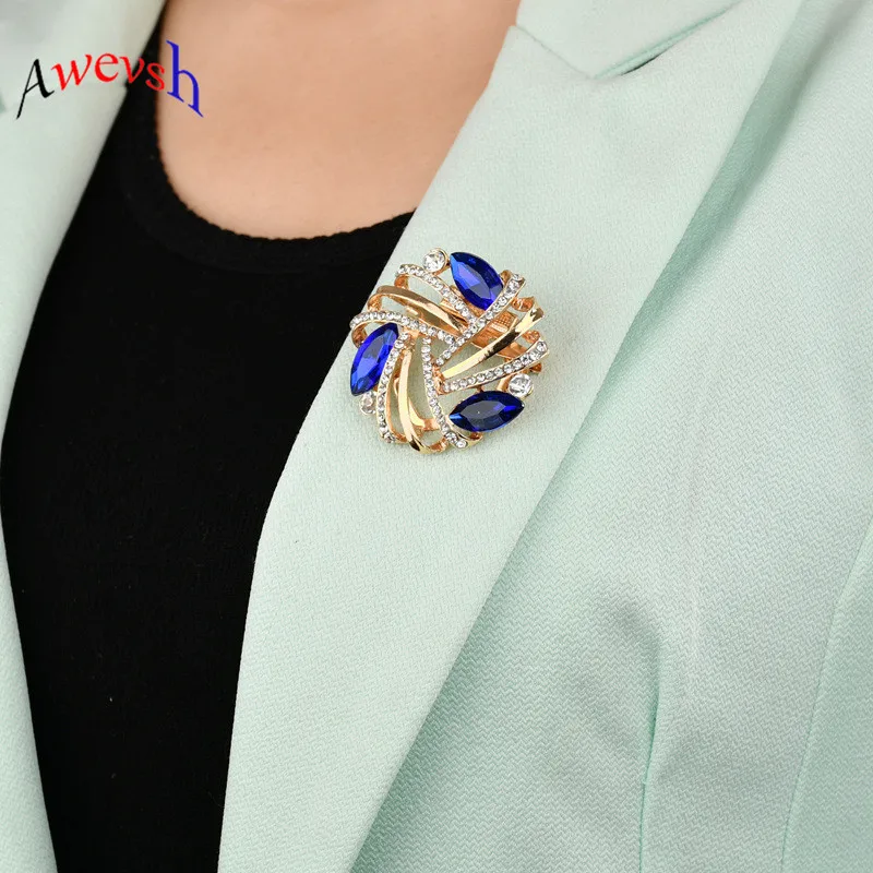 Awevsh Luxurious openwork multi Rhinestone flower shape Brooches Women Gift Fashion Beautiful Jewelry Modern Girl Gift 
Awevsh Luxurious openwork multi Rhinestone flower shape Brooches Women Gift Fashion Beautiful Jewelry Modern Girl Gift