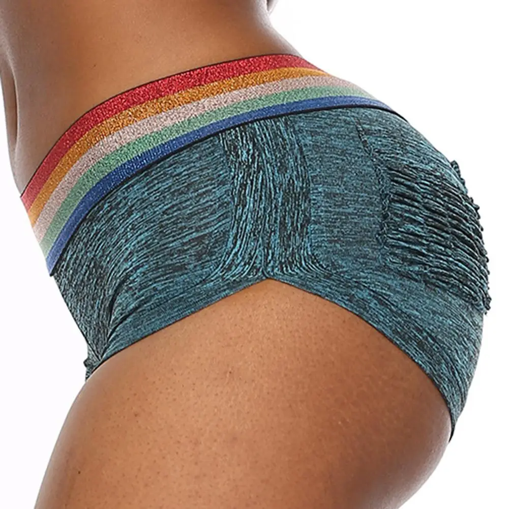 Shorts Women High Waist Rainbow Striped Fitness Gym Slim Leggings Workout Running High Elastic Sport Shorts Female 
Shorts Women High Waist Rainbow Striped Fitness Gym Slim Leggings Workout Running High Elastic Sport Shorts Female