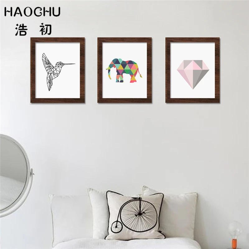 HAOCHU винтажный этнический коралловый слон лев геометрический Алмазный настенный