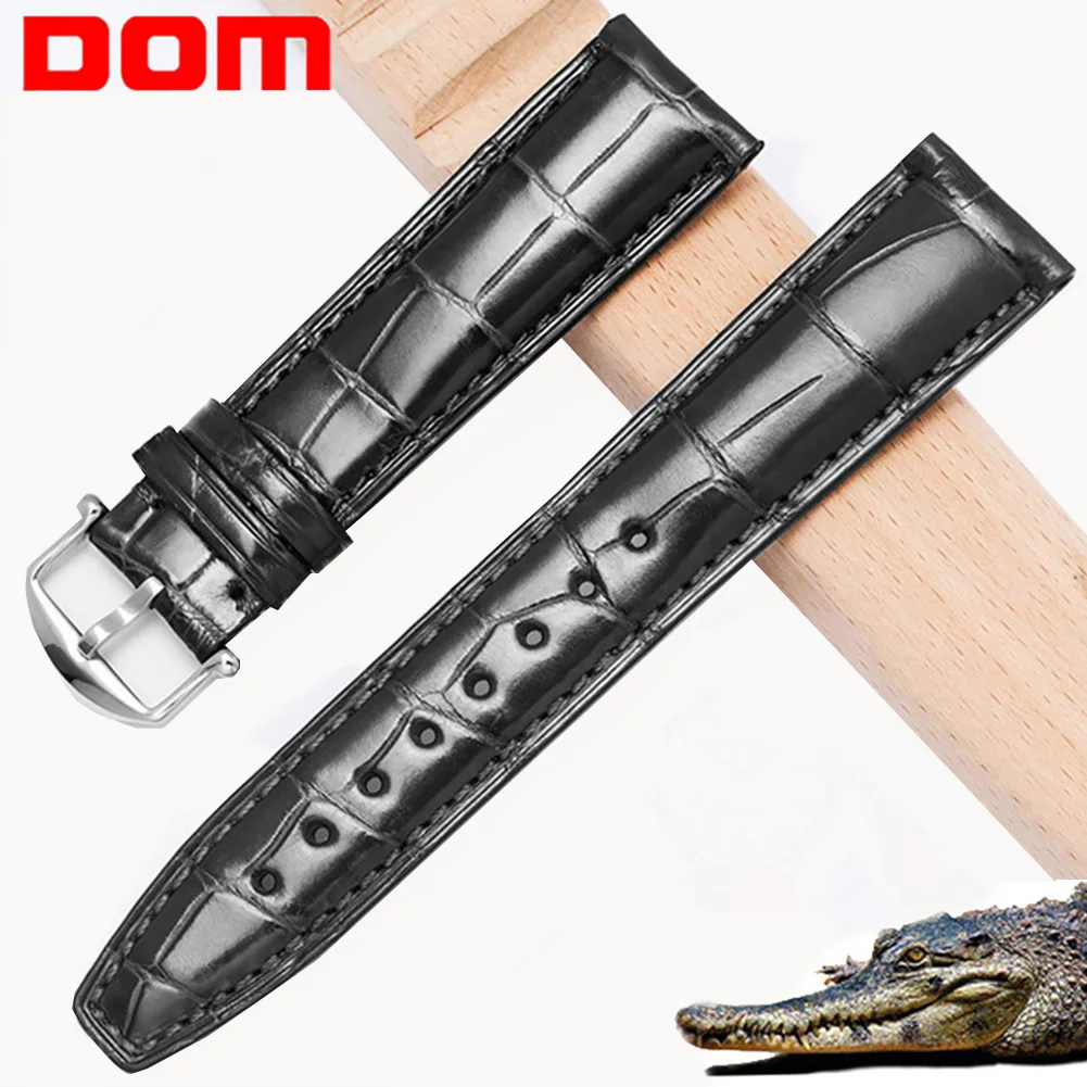 DOM High-end Crocodile Alligator Leather Watch Band Strap Replacement Sliver Buckle for Luxury Watches 20mm 21mm 22mm Men Women
DOM High-end Crocodile Alligator Leather Watch Band Strap Replacement Sliver Buckle for Luxury Watches 20mm 21mm 22mm Men Women