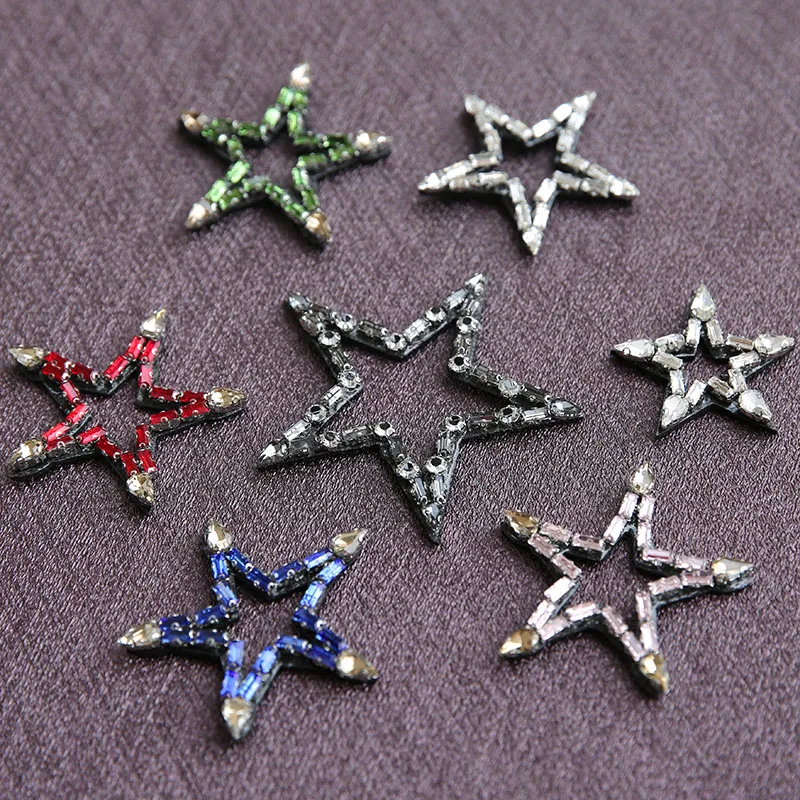 5pcs/lot gray red blue green pink beads Rhinestones star appliques patches brooch DIY clothing accessories
5pcs/lot gray red blue green pink beads Rhinestones star appliques patches brooch DIY clothing accessories
