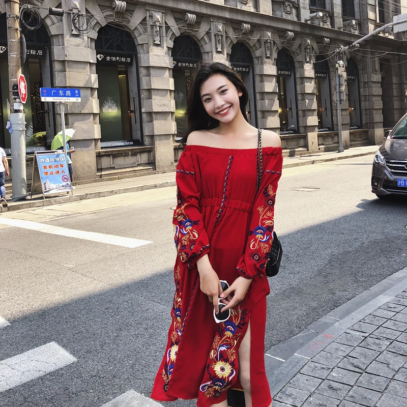 MUMUZI women summer casual bohemian dress Women Long Sleeve Off Shoulder Dresses Wrap split sexy Boho Dress retro beach wear
MUMUZI women summer casual bohemian dress Women Long Sleeve Off Shoulder Dresses Wrap split sexy Boho Dress retro beach wear