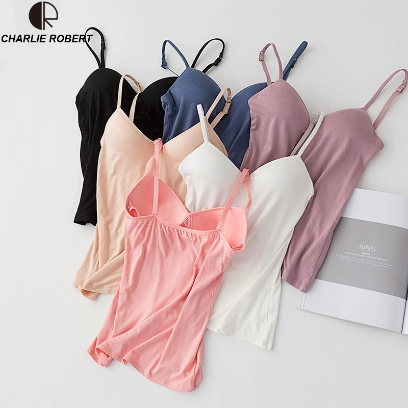 Padded Bra Tank Top Women Modal Spaghetti Strap Camisole with built in bra Solid Cami Top female Tops Vest Fitness Clothing
Padded Bra Tank Top Women Modal Spaghetti Strap Camisole with built in bra Solid Cami Top female Tops Vest Fitness Clothing