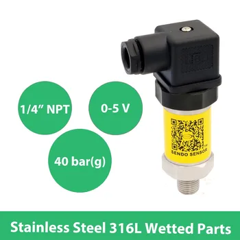 1 4 NPT thread pressure sensor, 0 4 MPa 40 bar, liquid gas, 12 30V input, 0v 5v output signal, stainless steel 316L wetted parts
1 4 NPT thread pressure sensor, 0 4 MPa 40 bar, liquid gas, 12 30V input, 0v 5v output signal, stainless steel 316L wetted parts