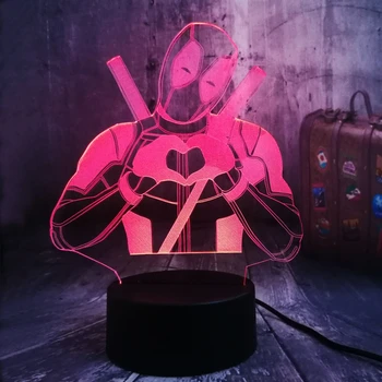 NEW Cute Marvel Superhero LOVE Deadpool 3D LED Night Light USB Table Lamp Home Decor Xmas Festival Boy Birthday toyss Kid Toy
NEW Cute Marvel Superhero LOVE Deadpool 3D LED Night Light USB Table Lamp Home Decor Xmas Festival Boy Birthday toyss Kid Toy