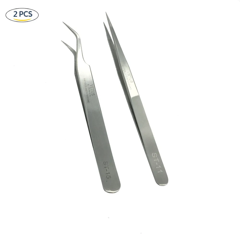 New high quality 2pcs/Set ST-11 + ST-15 Stainless Steel Precision Tweezers Set Eyelash Extensions
New high quality 2pcs/Set ST-11 + ST-15 Stainless Steel Precision Tweezers Set Eyelash Extensions