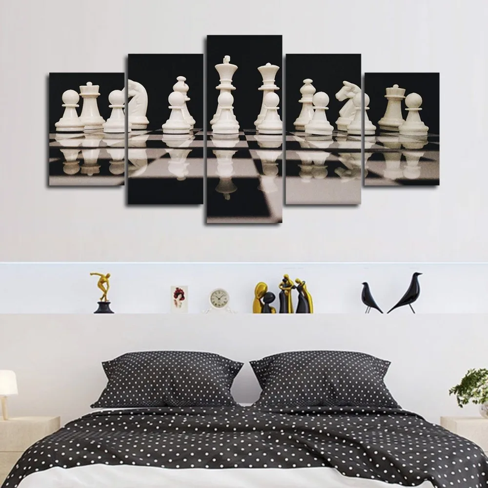 Modular Prints Poster Canvas Painting Artwork 5 Pieces Black And White Chess Pictures Wall Art Modern Living Room HD Frame Decor
Modular Prints Poster Canvas Painting Artwork 5 Pieces Black And White Chess Pictures Wall Art Modern Living Room HD Frame Decor
