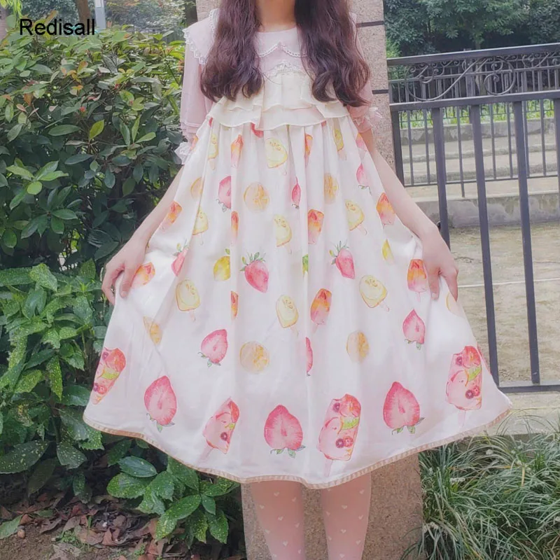 Summer Lolita Dress Lace Blouse Flounces Cute Printed Pattern Strawberry Ice Pop Lolly Short Sleeves Shirt Girls
Summer Lolita Dress Lace Blouse Flounces Cute Printed Pattern Strawberry Ice Pop Lolly Short Sleeves Shirt Girls