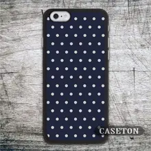 Polka Dots With Navy Blue Case For iPhone 7 6 6s Plus 5 5s SE 5c 4 4s and For iPod 5 Brand New High Quality Protective Cover