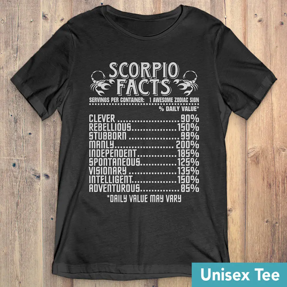 2019 Scorpio Zodiac Facts Unisex Style Printed Tshirts Summer Short Sleeved Vintage Funny Tees Plus Size Harajuku T shirt Women
2019 Scorpio Zodiac Facts Unisex Style Printed Tshirts Summer Short Sleeved Vintage Funny Tees Plus Size Harajuku T shirt Women
