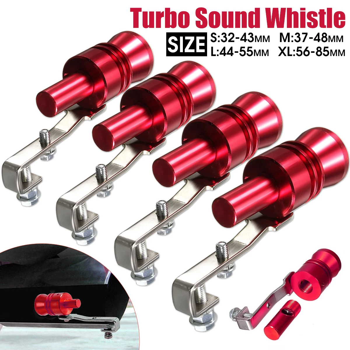 Universal Red Motorcycle Car BOV Escape Pipe Turbo Sound Whistle Simulator Sound Pipe Exhaust Muffler Pipe Size S,M,L,XL
Universal Red Motorcycle Car BOV Escape Pipe Turbo Sound Whistle Simulator Sound Pipe Exhaust Muffler Pipe Size S,M,L,XL
