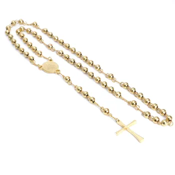 4/6/8mm Shining Gold Filled Stainless Steel Bless Rosary Beads Trendy Sweater Chain Rosarios Catolicos Para Womens Necklace
4/6/8mm Shining Gold Filled Stainless Steel Bless Rosary Beads Trendy Sweater Chain Rosarios Catolicos Para Womens Necklace