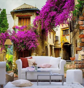 Wholesale vintage Town purple flower scenery 3d wall mural for living room sofa background 3d photo mural Papel de parede
Wholesale vintage Town purple flower scenery 3d wall mural for living room sofa background 3d photo mural Papel de parede