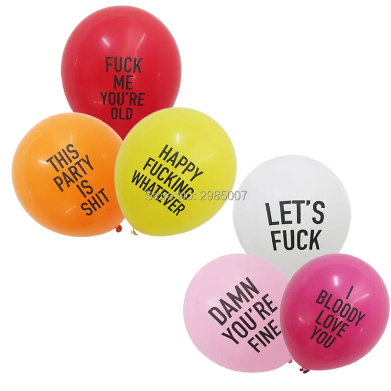 12pcs/lot abusive balloons funny rude Badass balloon Bachelorette Party Decorations Offensive Abusive Prank Collection
12pcs/lot abusive balloons funny rude Badass balloon Bachelorette Party Decorations Offensive Abusive Prank Collection