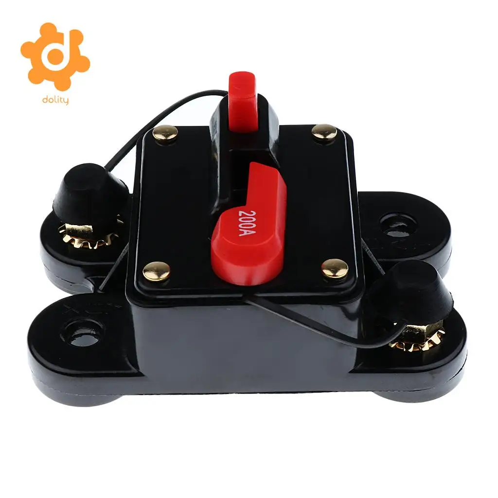 dolity 50A/150A/200A/250A Car Inline Manual Reset Circuit Breaker Fuse Power Protection DC12V-24V