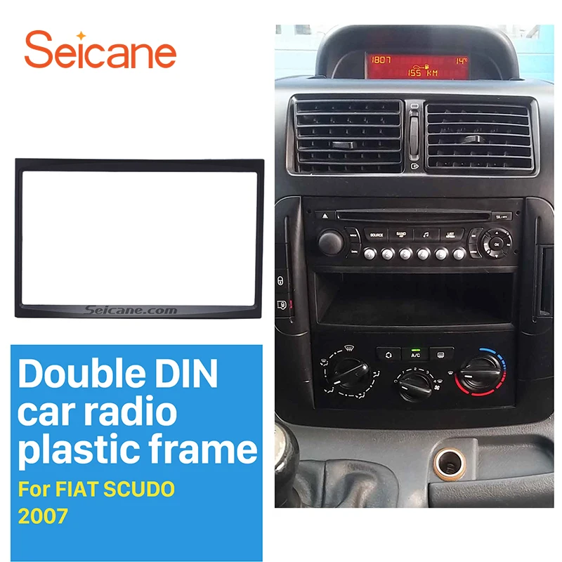 Seicane 178*102mm Car Radio Fascia Double DIN Panel Frame for 2007 Fiat Scudo auto Stereo Cover Plate Dash Mount Kit
Seicane 178*102mm Car Radio Fascia Double DIN Panel Frame for 2007 Fiat Scudo auto Stereo Cover Plate Dash Mount Kit
