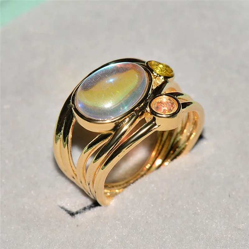Oval Moonstone With Zircon Ring Retro Ethnic Rainbow Stone Multilayers Ring Wedding Engagement Ring For Women
Oval Moonstone With Zircon Ring Retro Ethnic Rainbow Stone Multilayers Ring Wedding Engagement Ring For Women