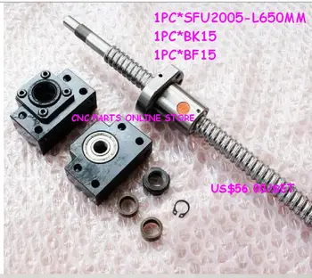 2005 ball screw L650mm with ball nut +end machining + BK15 BF15 support CNC parts
2005 ball screw L650mm with ball nut +end machining + BK15 BF15 support CNC parts
