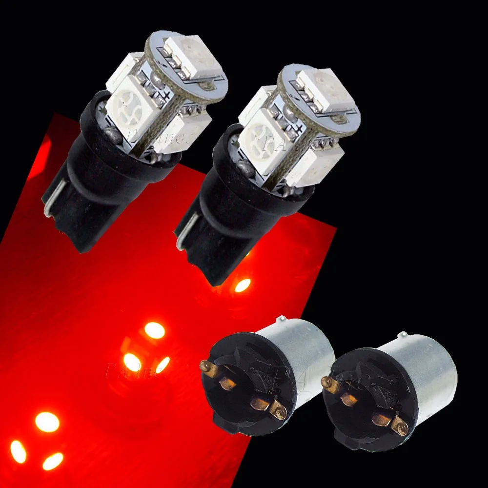 PA LED 2 шт. x T10 168 W5W 5SMD светодиодный автоматический Клин лампы Красный 12V + BA15S