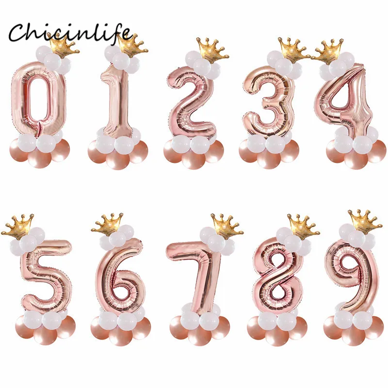 Chicinlife 14pcs Rose gold Number Balloon Birthday Party Decoration Happy Birthday Balloon Pink Blue Crown Balloon
Chicinlife 14pcs Rose gold Number Balloon Birthday Party Decoration Happy Birthday Balloon Pink Blue Crown Balloon