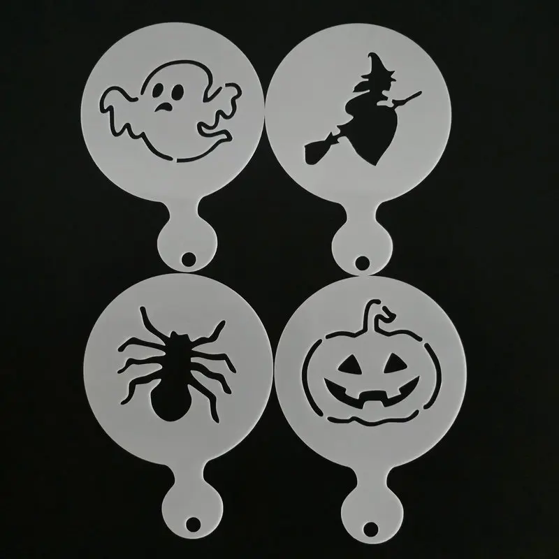 4Pcs Halloween Cappuccino Coffee Stencils Cupcake Cookie Latte Art Plastic Stencil Cake Decorating Tools
4Pcs Halloween Cappuccino Coffee Stencils Cupcake Cookie Latte Art Plastic Stencil Cake Decorating Tools