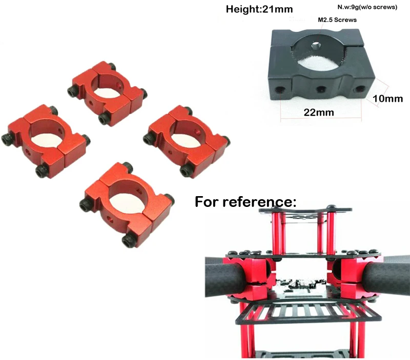 10PCs Aluminum Height 21mm Thicken Clamp Clip For Diamter 16MM Carbon Fiber Tube Pipe RC FPV Quadcopter Frame Plant Protection
10PCs Aluminum Height 21mm Thicken Clamp Clip For Diamter 16MM Carbon Fiber Tube Pipe RC FPV Quadcopter Frame Plant Protection