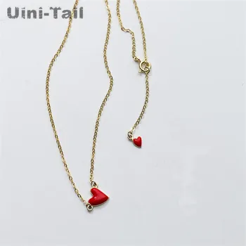 Uini-Tail hot new 925 sterling silver red Heart-shaped necklace Korean fashion tide flow high quality jewelry small fresh GN607
Uini-Tail hot new 925 sterling silver red Heart-shaped necklace Korean fashion tide flow high quality jewelry small fresh GN607