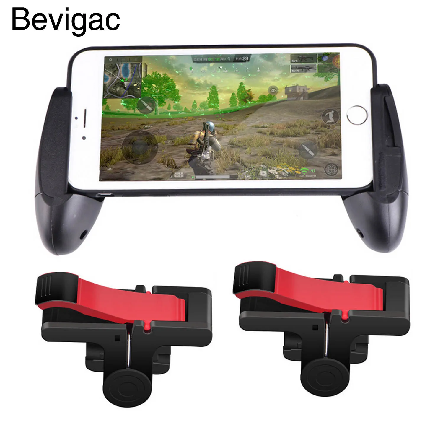 Bevigac Mobile Gaming Accessories 2pcs Game Trigger 2pcs Handgrip Gamepad for PUBG Fortnite Game Support for 4.7-6.5inch Phone
Bevigac Mobile Gaming Accessories 2pcs Game Trigger 2pcs Handgrip Gamepad for PUBG Fortnite Game Support for 4.7-6.5inch Phone