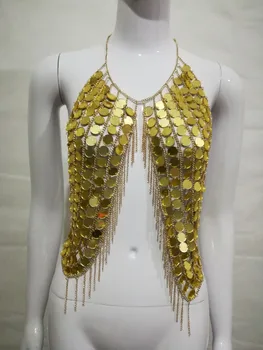 New Fashion Style WRB964 Sexy Acrylic Mesh Chainmail Backless Crop Top Halter Necklace Beach Metallic Bra Bikini Wear Jewelry
New Fashion Style WRB964 Sexy Acrylic Mesh Chainmail Backless Crop Top Halter Necklace Beach Metallic Bra Bikini Wear Jewelry