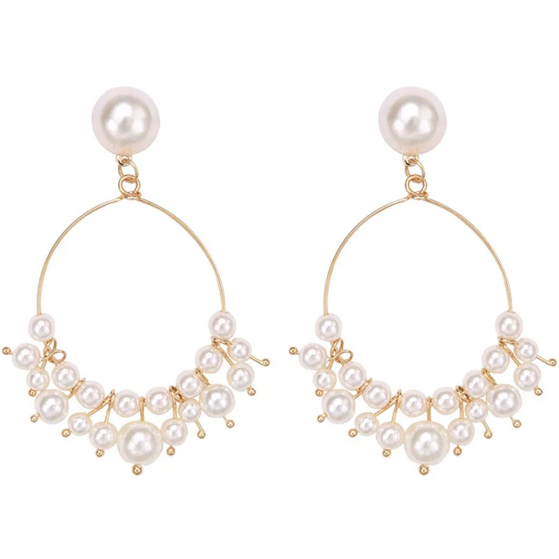 SUKI Women Boho Big Simulated Pearl Beads Cirlce Clip on Earrings Water Drop Pendientes Party Without Pierced Ear Jewelry Gift
SUKI Women Boho Big Simulated Pearl Beads Cirlce Clip on Earrings Water Drop Pendientes Party Without Pierced Ear Jewelry Gift