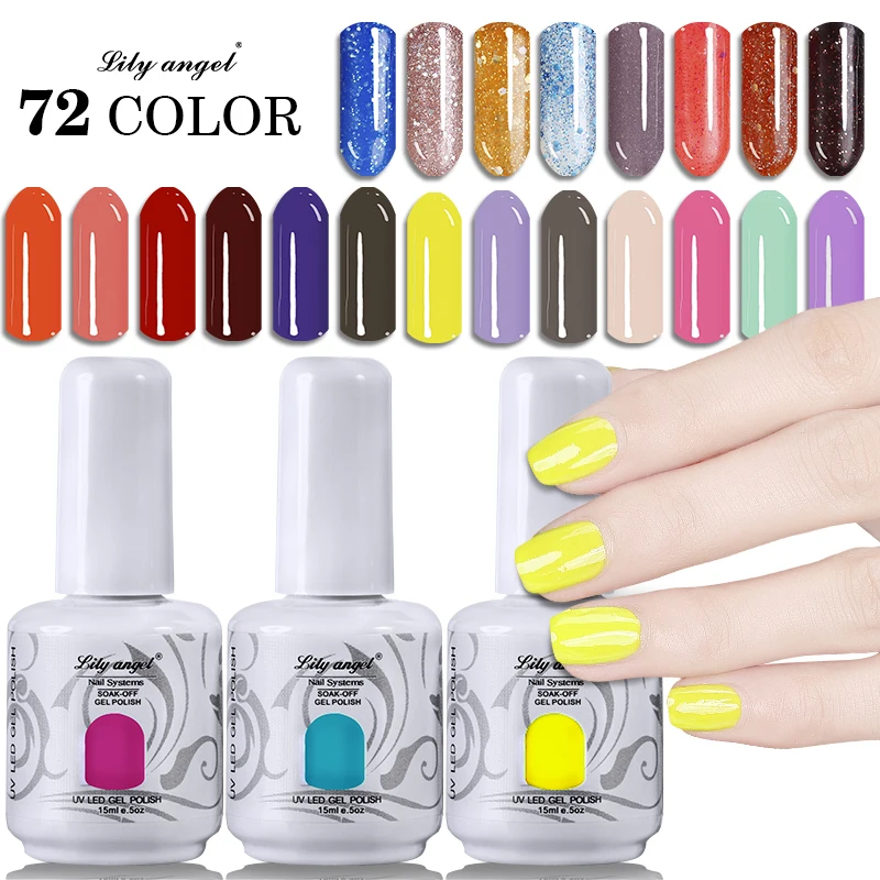 Lily Angel 15ML Soak Off UV LED Nail Gel Polish 72 Colors Long-lasting Varnish Semi Permanent Colorful Nail Gel Polish NO.49-72
Lily Angel 15ML Soak Off UV LED Nail Gel Polish 72 Colors Long-lasting Varnish Semi Permanent Colorful Nail Gel Polish NO.49-72