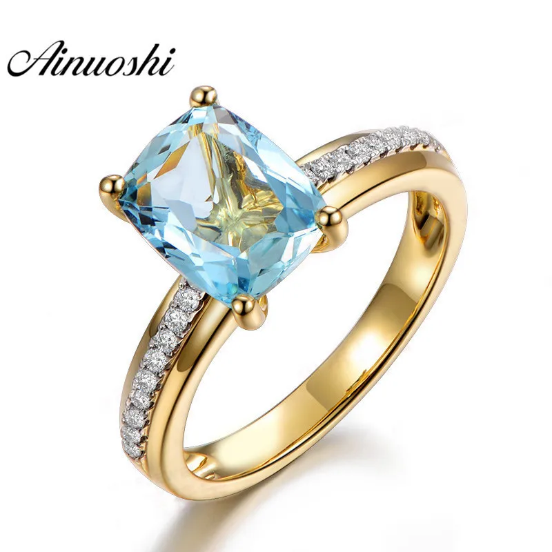 AINUOSHI 2.5Carat Cushion Cut Topaz Yellow Gold Color Ring 925 Sterling Silver Natural Blue Topaz Ring Engagement Ring for Woman
AINUOSHI 2.5Carat Cushion Cut Topaz Yellow Gold Color Ring 925 Sterling Silver Natural Blue Topaz Ring Engagement Ring for Woman
