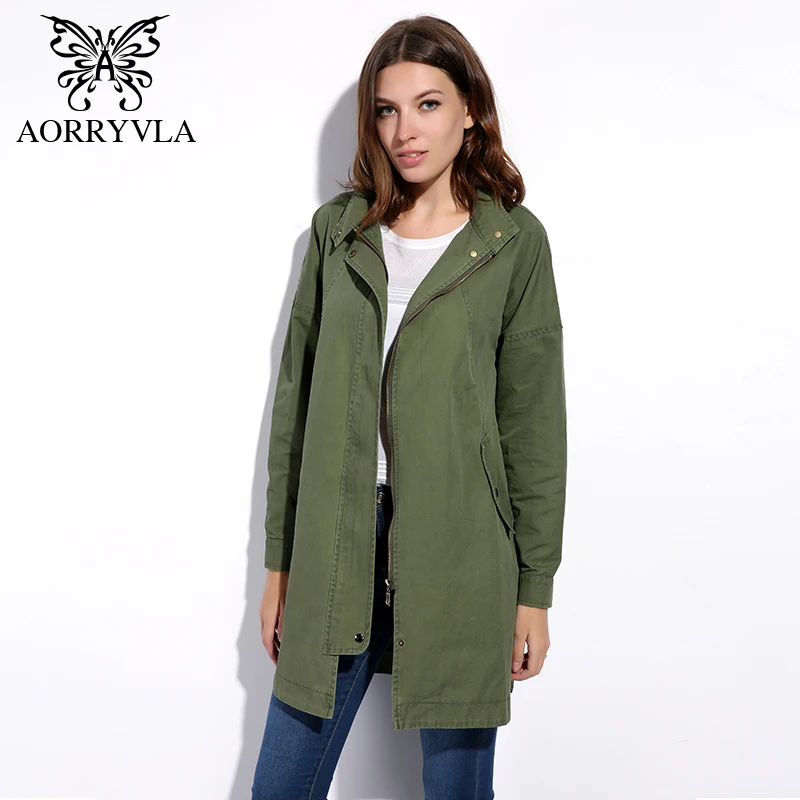 AORRYVLA New Casual Trench Coat For Women Autumn 2017 Army Green Cotton Pockets Long Coat European Fashion Women's clothing
AORRYVLA New Casual Trench Coat For Women Autumn 2017 Army Green Cotton Pockets Long Coat European Fashion Women's clothing