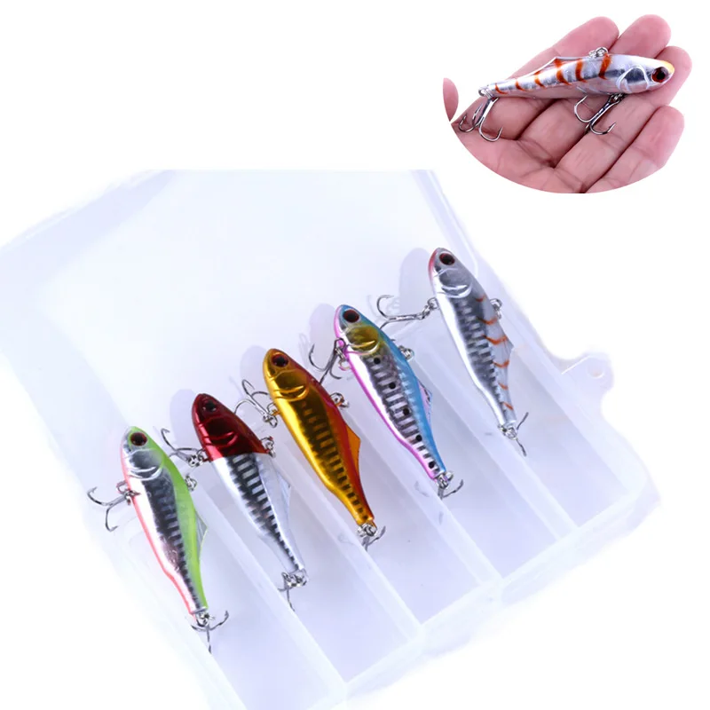 5Pcs/pack Set Box VIB Sinking Bait Hard Fishing Lure Jig Vibra Rattlin Hook Isca Artificial Bass Bait Crap Fishing Tackle
5Pcs/pack Set Box VIB Sinking Bait Hard Fishing Lure Jig Vibra Rattlin Hook Isca Artificial Bass Bait Crap Fishing Tackle
