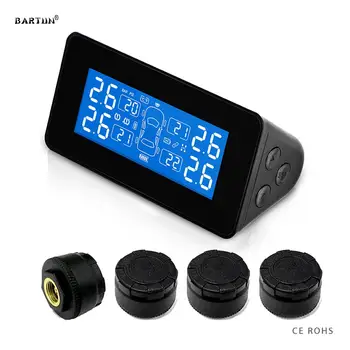 Smart Solar TPMS Wiressless Tire Temperature Pressure Monitoring System 4 External Sensors Real Time tyre Pressure BAR PSI Alarm
Smart Solar TPMS Wiressless Tire Temperature Pressure Monitoring System 4 External Sensors Real Time tyre Pressure BAR PSI Alarm