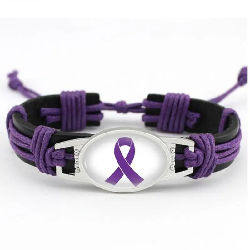 Pancreatic Cancer Awareness Leather Bracelet Purple Ribbon Genuine Leather Bracelets & Bangles For Men Women Bracelet Jewelry
Pancreatic Cancer Awareness Leather Bracelet Purple Ribbon Genuine Leather Bracelets & Bangles For Men Women Bracelet Jewelry
