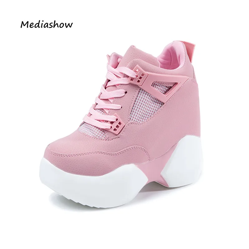 Fashion brand Autumn Winter Women's High Platform Shoes Height increasing leathe Shoes Thick Sole Trainers Lady Shoes pink white
Fashion brand Autumn Winter Women's High Platform Shoes Height increasing leathe Shoes Thick Sole Trainers Lady Shoes pink white