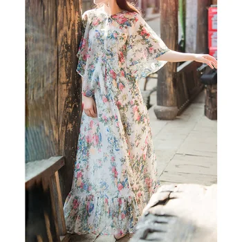 Floral maxi dress 2019 chiffon half batwing sleeves vintage dress empire 2019 beach dress for women
Floral maxi dress 2019 chiffon half batwing sleeves vintage dress empire 2019 beach dress for women