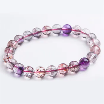 9mm Genuine Natural Gems Super Seven 7 Melody Stone Purple Hair Rutilated Quartz Crystal Stretch Round Bead Bracelet Just One
9mm Genuine Natural Gems Super Seven 7 Melody Stone Purple Hair Rutilated Quartz Crystal Stretch Round Bead Bracelet Just One