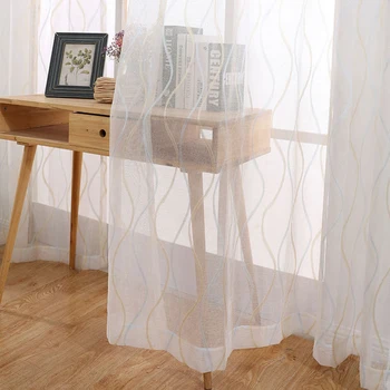 Pastoral Jacquard Window Gauze White Sheer Curtains for Bedroom Double Color Stripe Tulle for Living Room Window Treatments
Pastoral Jacquard Window Gauze White Sheer Curtains for Bedroom Double Color Stripe Tulle for Living Room Window Treatments