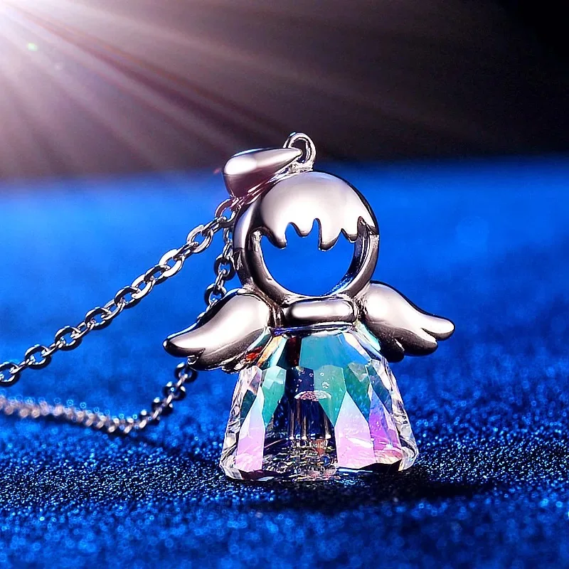SWAN JEWELRY Cute Romantic 925 Sterling Silver Crystal Necklace Sweet Angel Pendant Necklace Jewelry Gifts For Women Girl Friend
SWAN JEWELRY Cute Romantic 925 Sterling Silver Crystal Necklace Sweet Angel Pendant Necklace Jewelry Gifts For Women Girl Friend