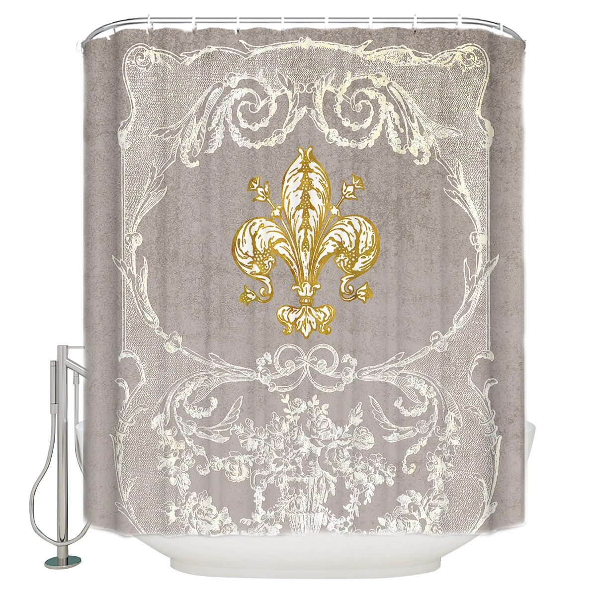 Fleur De Lis Extra Long Fabric Bath Shower Curtains Bathroom Decor Sets with Hooks
Fleur De Lis Extra Long Fabric Bath Shower Curtains Bathroom Decor Sets with Hooks